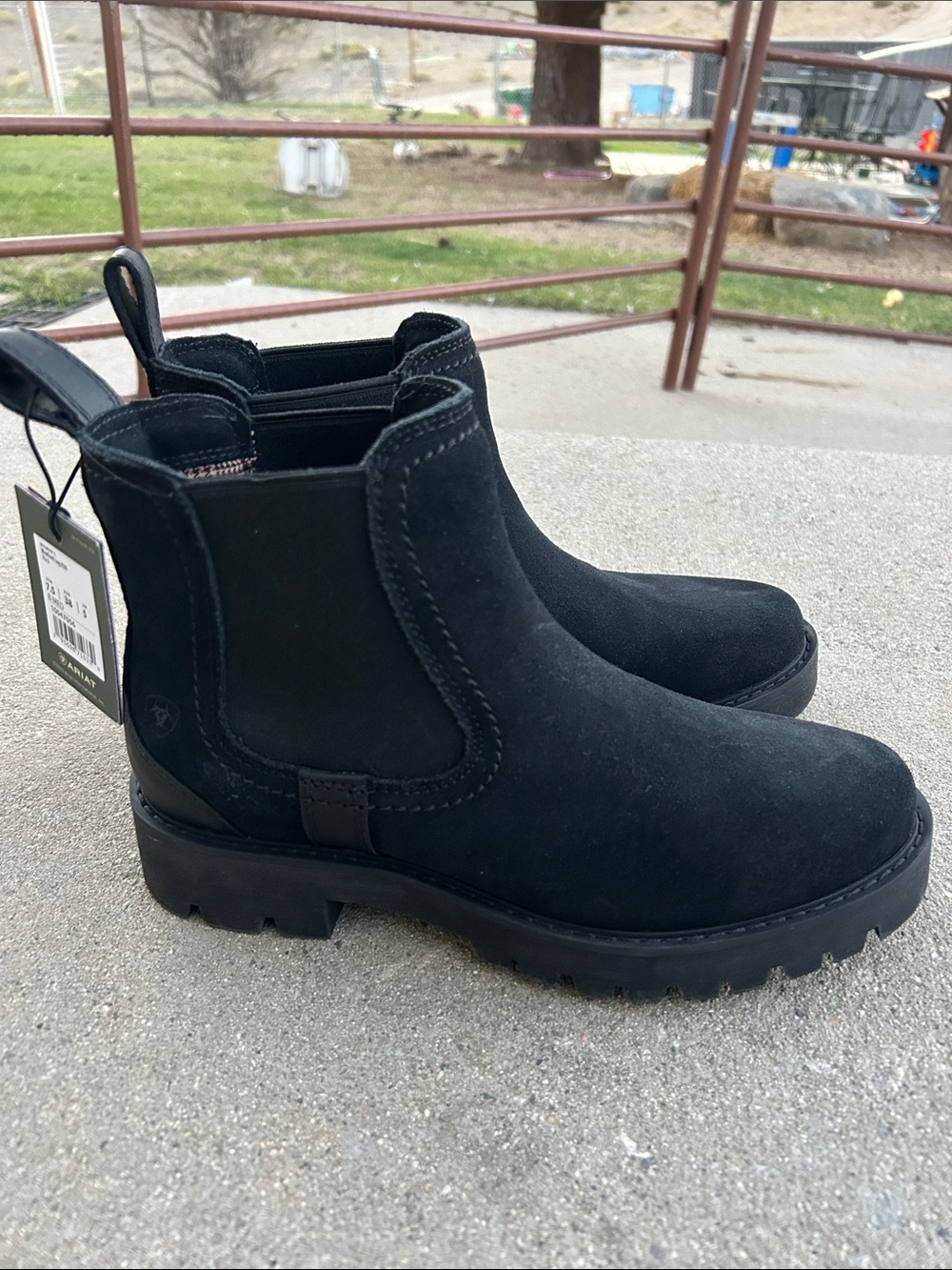 Ariat Black Suede Chelsea Ankle Boots